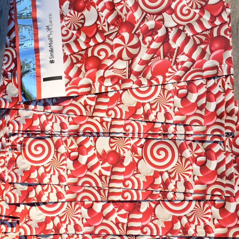 50 Candy Cane 🍬 6" x 9" Poly Mailers